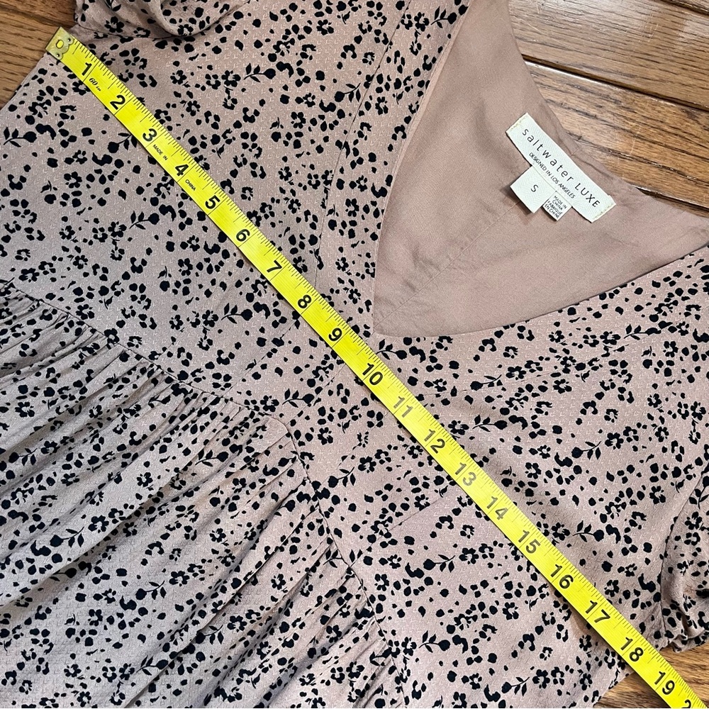 Saltwater LUXE Turner 3/4 Sleeve V-Neck Maxi Dress S Cottagecore Milkmaid Prarie - Picture 10 of 11